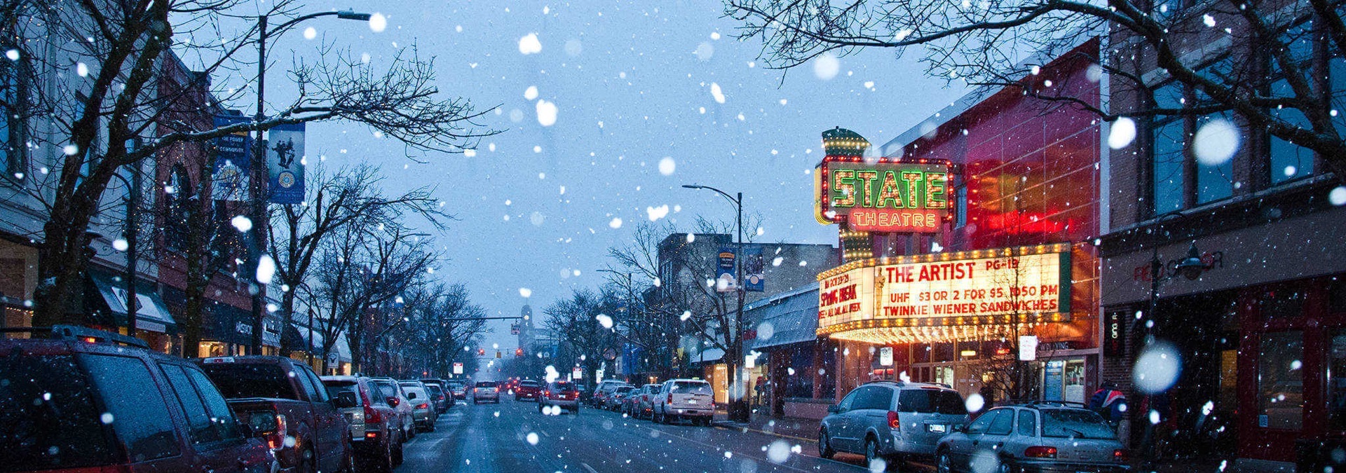 Downtown Traverse City in winter