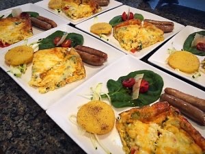 Baked morel and leek cheese omelet