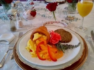 Fancy egg breakfast at Baert Baron Mansion in Zeeland