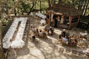 Wedding in the gazebo and on the patio at Ginkgo Tree Inn