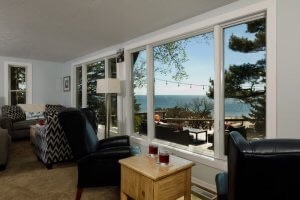 View of Lake Michigan from Living Room at Looking Glass Beachfront Inn