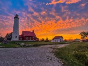 Glorious sunset at Tawas Point Lighthouse