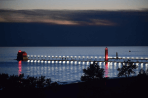 Grand Haven Lighthouse in the evening