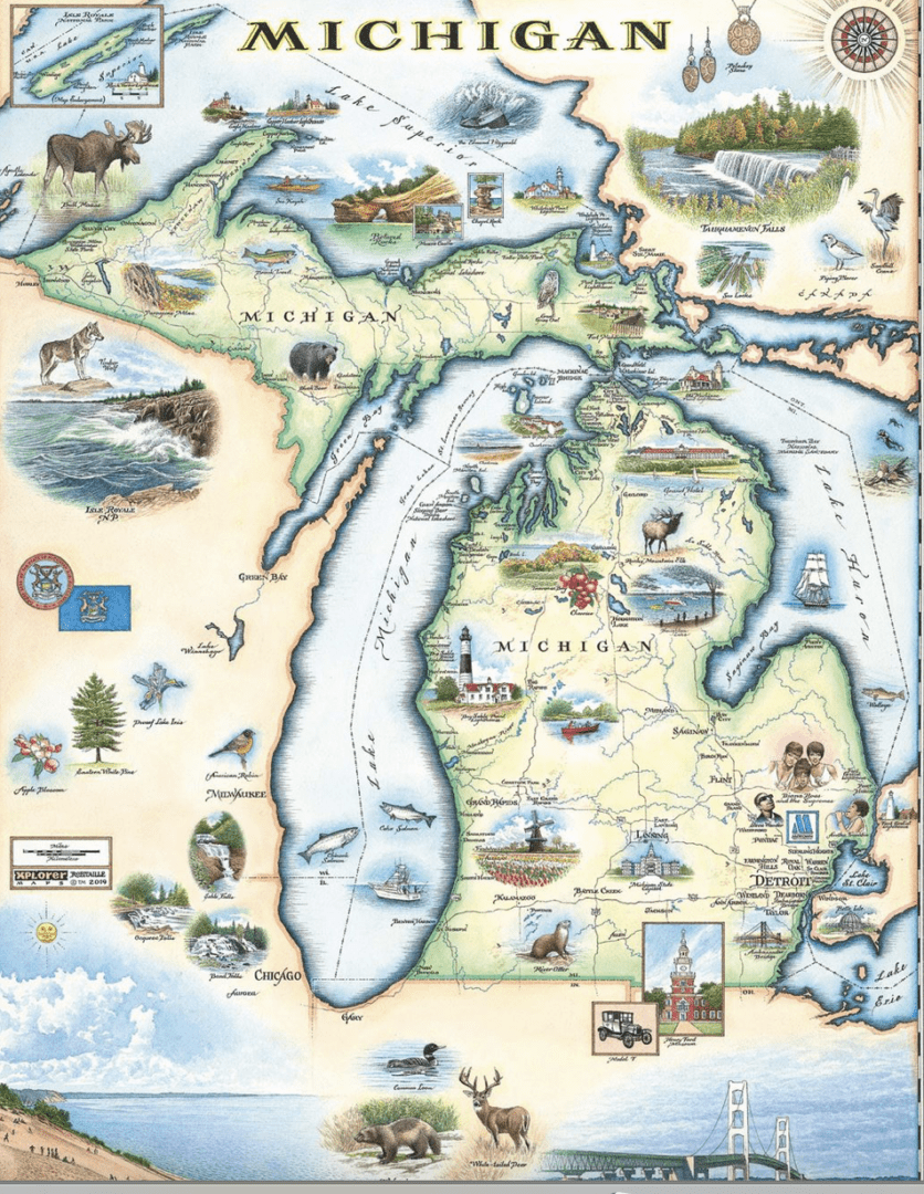 Poster map of the Mitten State via Awesome Mitten