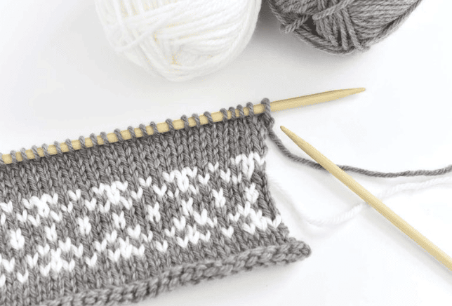 two knitting needles