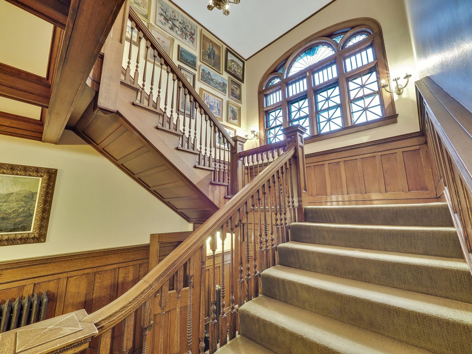 Grand staircase at the Cartier Mansion